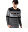 【NICOLE SPORTS】ロゴタックジャカードボーダーニット