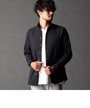リバーシブルドビー スタンドカラーシャツ