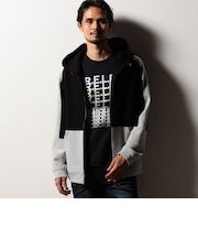 【RIELABO】パネル切り替えデザイン ジップアップパーカ