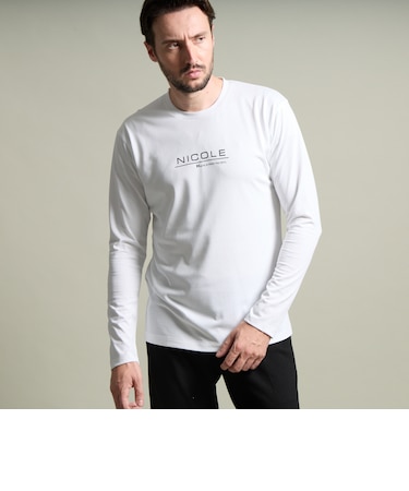 シルケットクルーネック長袖Tシャツ