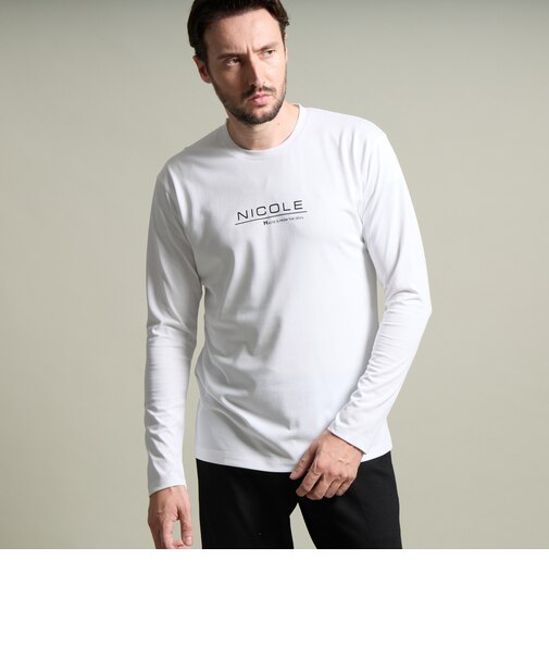 シルケットクルーネック長袖Tシャツ