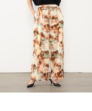 ウエストゴムボカシプリントワイドパンツ