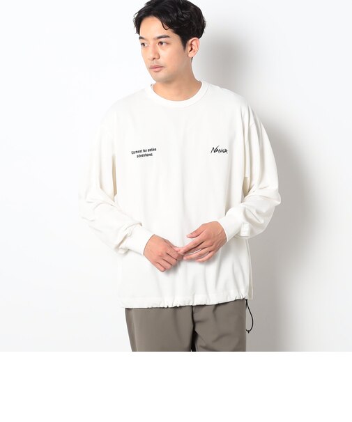 NANGA(ナンガ)別注バックプリントドローコードロングスリーブTシャツ