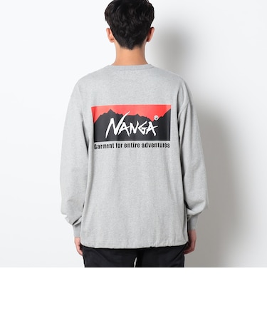 NANGA(ナンガ)別注バックプリントドローコードロングスリーブTシャツ