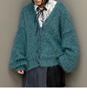 Vネックプードルカーディガン