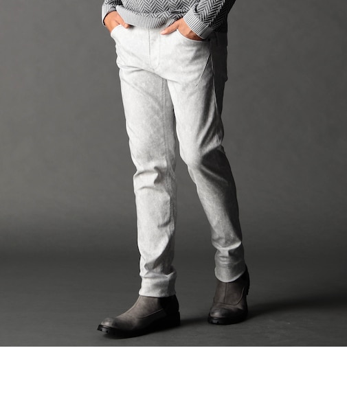 ムラ箔プリント ガムストレッチパンツ