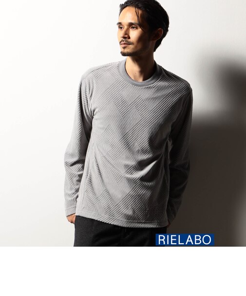 【RIELABO】パイルジャカード クルーネックプルオーバー