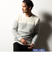 【RIELABO】グラデーションクルーネックニット
