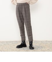 グレンチェック両面起毛トラックパンツ