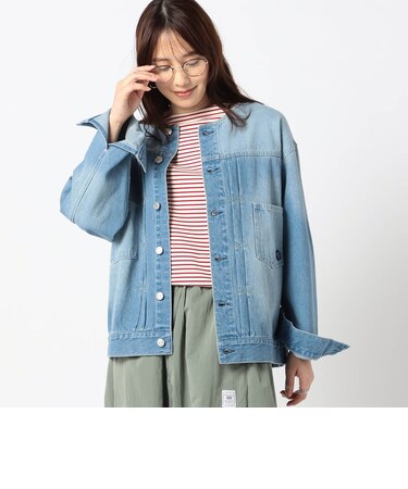【BROOKLYN OVERALL】ノーカラーデニムジャケット