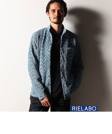 【RIELABO】カラフルプリーツジャカードシャツ