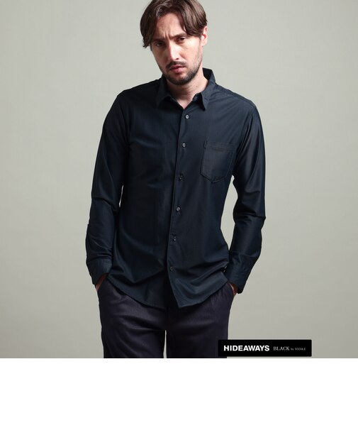 【HIDEAWAYS BLACK】シアーマイクロチェックレギュラーカラーシャツ