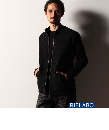 【RIELABO】グリッターブロックチェック ドライバーズニット