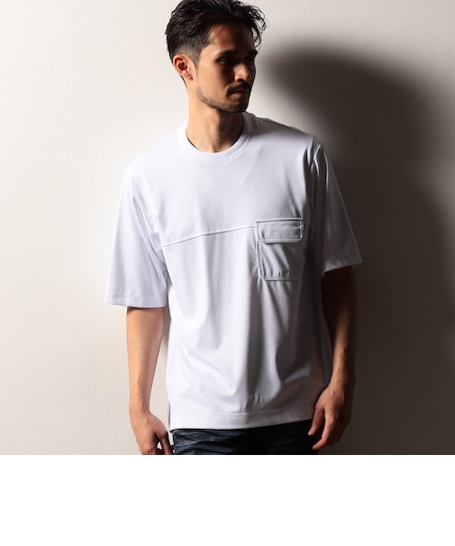 【RIELABO】シルク混ストレッチスムースTシャツ