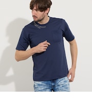 メタルジェルプリントポケット付き半袖Tシャツ