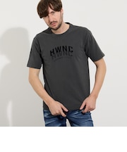 ピグメント加工ロゴプリント半袖Tシャツ