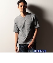 【RIELABO】ボタニカルリンクスジャカード Vネックカットソー