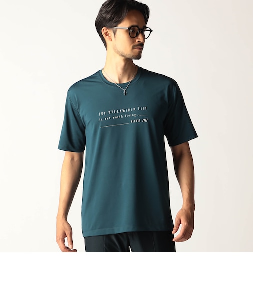 メタルジェルプリントクルーネックTシャツ