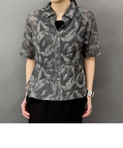 エンボスチュニックシアーシャツ