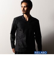 【RIELABO】ジャカード ドレスVネックカットソー(日本製)