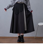 バイカラーパネルスカート