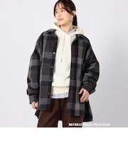 【BEVERLY HILLS POLO CLUB 】グランドパーク別注 <br>シャギーブルゾン風チェックシャツ