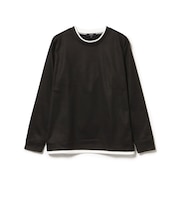 スウェード フェイクレイヤー ロングスリーブ Tシャツ