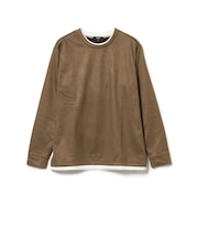 スウェード フェイクレイヤー ロングスリーブ Tシャツ