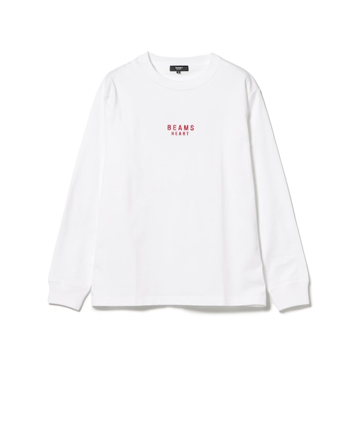 BEAMS HEART ロゴ 刺繍 ロングスリーブ Tシャツ