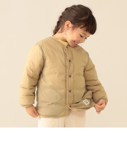 中綿 ノーカラー リバーシブル ブルゾン 2026FW(90~150cm)プチプラ キッズ服 軽アウター