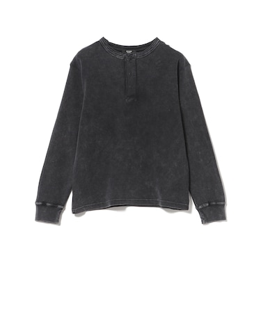 加工 ワッフル ヘンリーネック ロングスリーブ