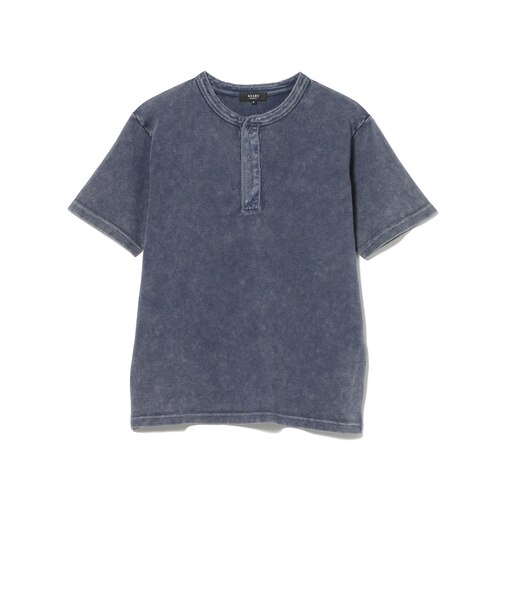 加工 ワッフル ヘンリーネック ショートスリーブ Tシャツ