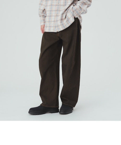 カーブ ワイド ストレート デニムパンツ
