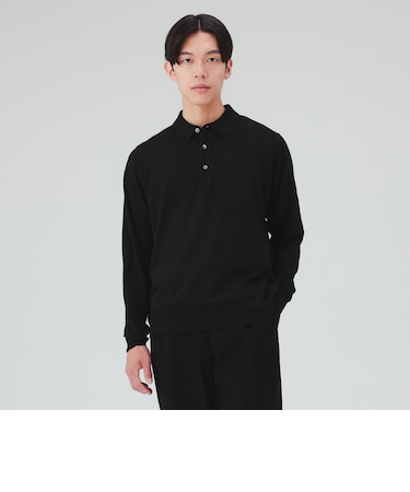 ロングスリーブ ニットポロ
