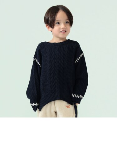 ケーブルニットプルオーバー 2026FW (90~150cm)学校 通園 カジュアル 公園