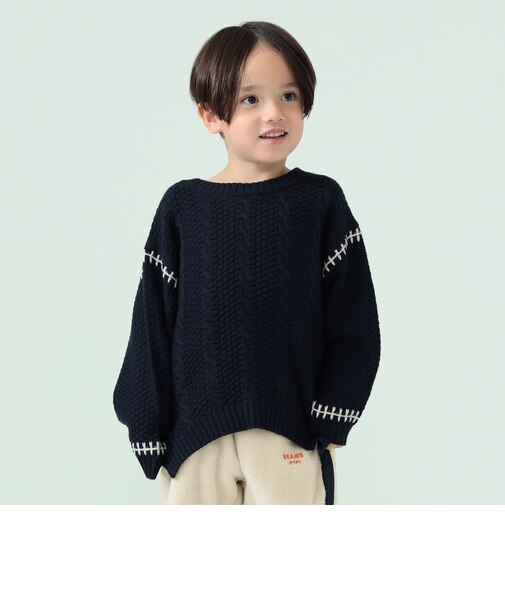 ケーブルニットプルオーバー 2026FW (90~150cm)学校 通園 カジュアル 公園
