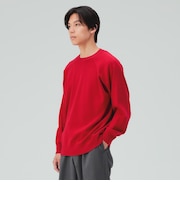 リラックス スウェットライク ニット