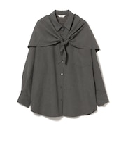 スカーフ付き チェックシャツ