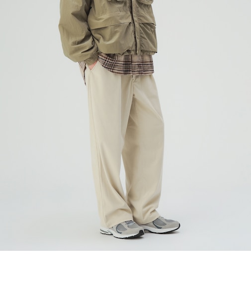 コーデュロイ 1タック ワイドストレートパンツ
