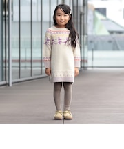 ユキノハナ柄 ニット ワンピース 2026FW(90~140cm) キッズ 子供服 おでかけ クリスマス