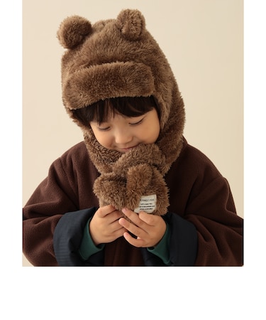 くま耳 フード マフラー 2026FW キッズ マフラー フードマフラー もこもこギフト