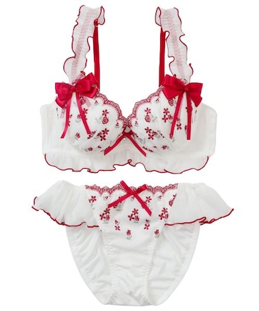 【EFカップ】Rosette Ribbon ブラ&ショーツ ナイスフィットシリーズ