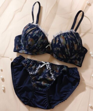 【EFカップ】レモンプリント3/4モールドカップブラ&ショーツ