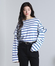 FRILL STRIPE L/S TOP