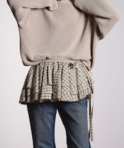 CHECK FRILL SKIRT