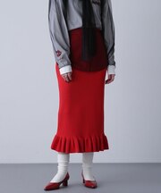 リブニットスカート