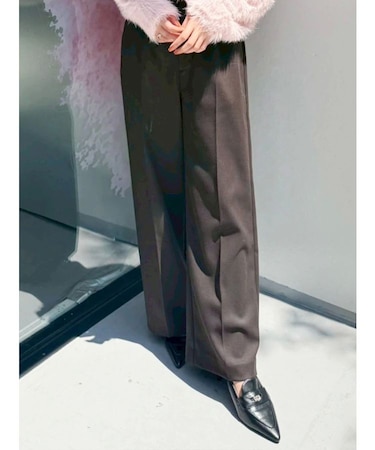 フェイクウール折返しベルトパンツ