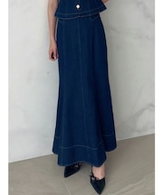 デニムバックジップマーメイドスカート