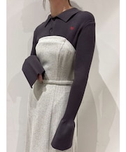 【POLO BCSコラボ】カラーネックニットドッキングワンピース