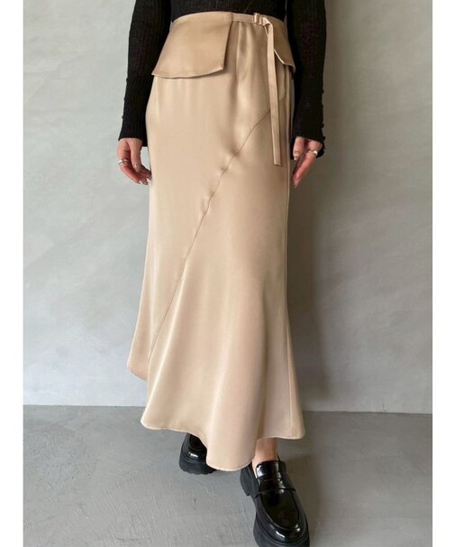 ラペルベルトセットナローフレアスカート